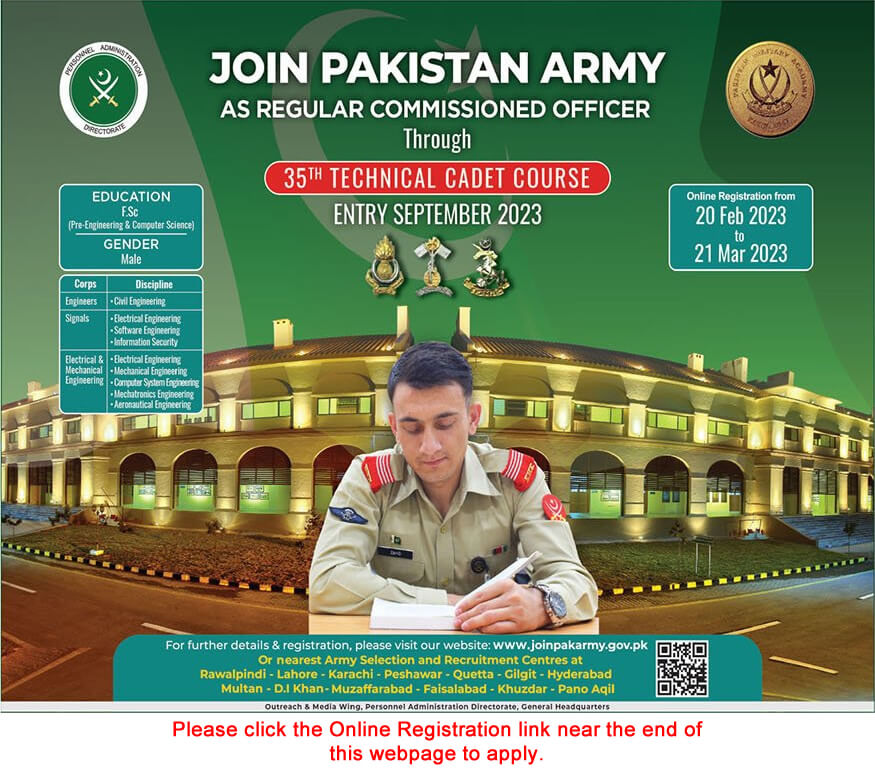 Pak army commissioned job ad