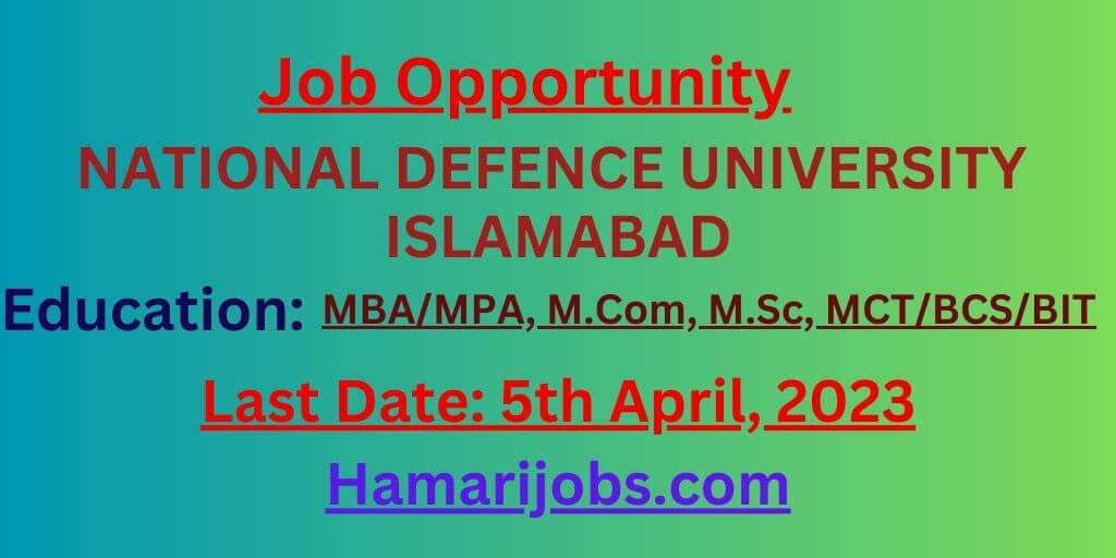 National defence university jobs 2023